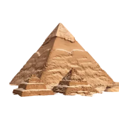 Foto op Canvas Pyramids of giza isolated on transparent and white background. Ideal for use in advertising. Generative ai © Dima