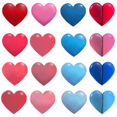 seamless pattern with 3D hearts