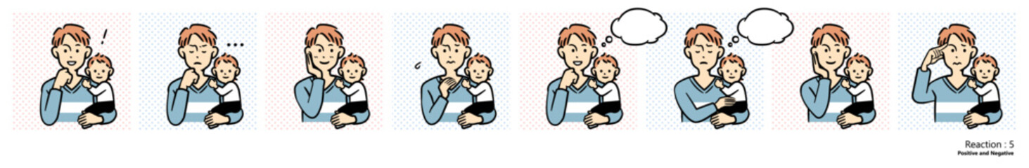 人物イラスト｜子育て（リアクション）