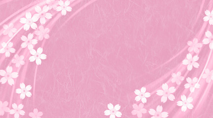 和風の風に舞う桜の花の背景、ピンク