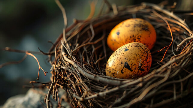 Birds Nest With Egg - Symbolic Image of New Life and Resurrection