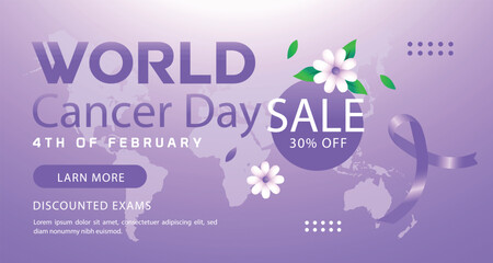 World Cancer Day 4 February Poster Or Banner Background. Illustration.