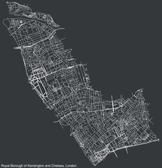 Street roads map of the ROYAL BOROUGH OF KENSINGTON AND CHELSEA, LONDON