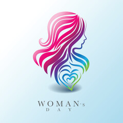 Women icon logo, modern flat design, paintbrush, hand draw vector