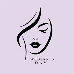 Women icon logo, modern flat design, paintbrush, hand draw vector