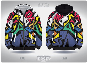 EPS jersey sports shirt vector.Street art on colorful walls pattern design, illustration, textile background for sports long sleeve hoodie.eps