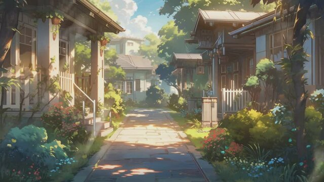 Anime Style Background for Illustrations A Journey Looping 4K Virtual Video Animation