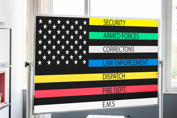 First Responders American Flag Thin Line