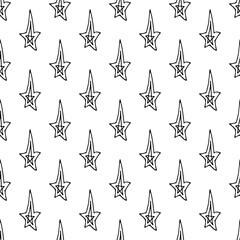 Seamless pattern with cute stars doodle for decorative print, wrapping paper, greeting cards, wallpaper and fabric