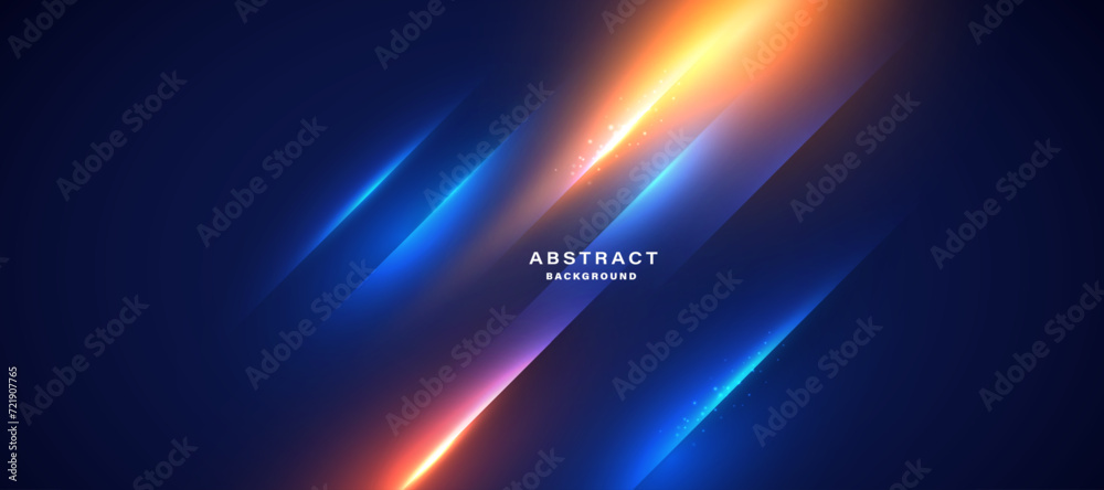 Poster Abstract futuristic background with glowing light effect.Vector illustration.