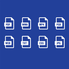 set of file format vector icons