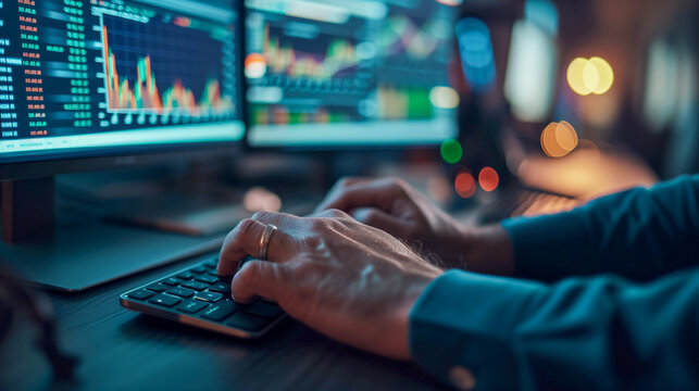 テクノロジーに精通したエコノミストが高度なコンピュータ設定でリアルタイムの取引データを分析。