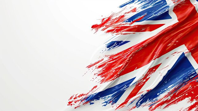 abstract united kingdom flag color on white background - AI Generated Abstract Art