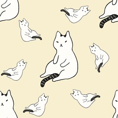 seamless pattern with cats