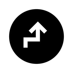 Up Direction Arrow Circular Black Icon