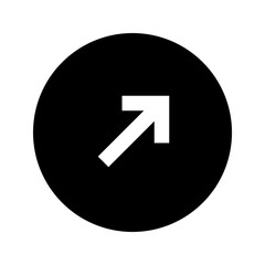 North East Arrow Circular Black Icon