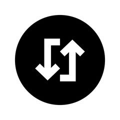 Reverse Up Down Arrow Circular Black Icon