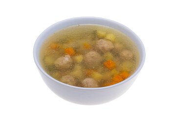 meatball soup isolated