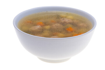 meatball soup isolated