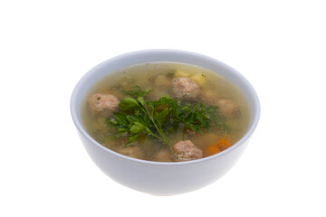 meatball soup isolated