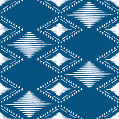 Beautiful ikat tradition pattern.Tribal geometric ethnic texture seamless.Vector illustration design for background,carpet,wallpaper,clothing,print,fabric,embroidery,decor.Vintage style.Folk textile.