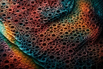 Macro shot of high-quality color gels capturing intricate patterns and textures, emphasizing the...