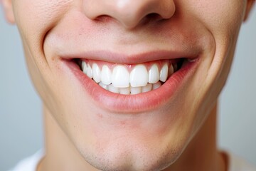 Man with a perfect healthy teeth smile. A captivating image capturing dental health and the beauty of smart and confident