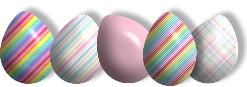 decorated and colored Easter eggs - card, background -multicolor - spring vector graphics, spring holidays and Easter period - three-dimensional effect	

