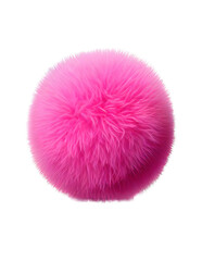 Obraz na płótnie Canvas Vibrant Pink Fluffy Sphere Isolated on a Transparent Background