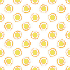 Seamless pattern with sun doodle for decorative print, wrapping paper, greeting cards, wallpaper and fabric