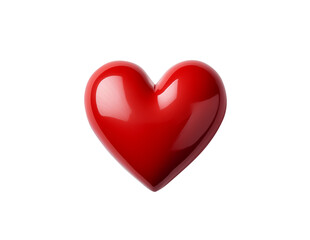 Red shiny heart. PNG file isolated with transparency. Generative Ai