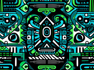 Hand drawn abstract seamless pattern, colorful, ethnic background, inca, african style - great for textiles, banners, wallpapers,design, illustration.