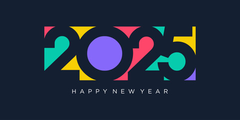 2025 Happy New Year design vector. trendy new year 2025 design template.