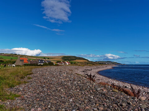 The Haughs of Benholm, a small settlement on the East Coast of Scotland between Johnshaven and Gourdon.