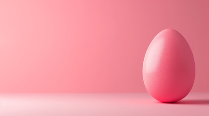 Pastel gradient Easter egg on a minimalist pink background.