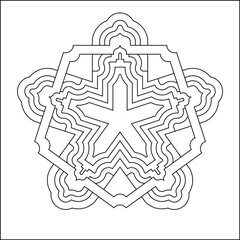 Easy Coloring Pages for Adults.
Coloring Page of geometric abstract mandala.
Simple mandala in a 5-point-star shape. EPS 8. #769