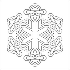 Easy Coloring Pages for Adults.
Coloring Page of geometric abstract mandala.
Simple mandala in a hexagon shape. EPS 8. #770