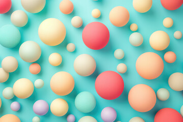 Background design with pastel colored spheres