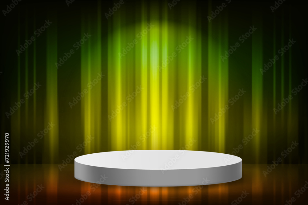 Aufkleber abstract vibrant studio with circle podium. design product template. 3d vector mockup