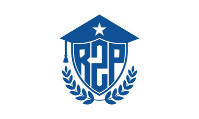 RZP three letter iconic academic logo design vector template. monogram, abstract, school, college, university, graduation cap symbol logo, shield, model, institute, educational, coaching canter, tech