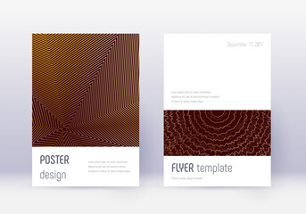 Minimalistic cover design template set. Gold abstr