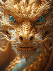 A close-up illustration of the Chinese Golden Dragon