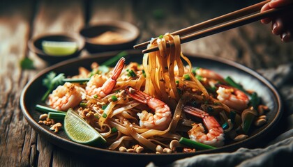 Pad thai noodle - obrazy, fototapety, plakaty
