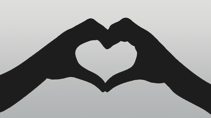 Heart in hands on gray backraund 