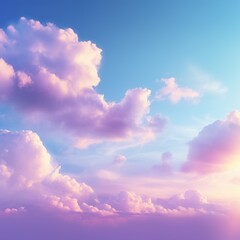 Fototapeta na wymiar Pastel sky, cloud, and sunlight. color gradient background