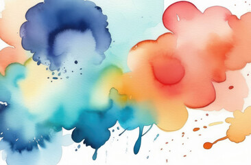 Obraz premium bright multicolored abstract watercolor stains on a white background