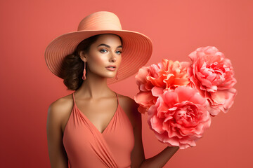 Captivating Summer Fashion with a Stylish Woman, Holding a Delicate Daisy - Perfect for Trendy Fashion Blogs