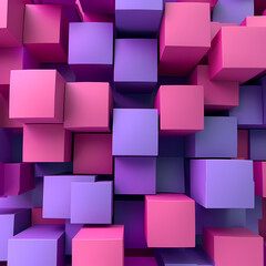 3d geometric render, colorful abstract cube design, background
