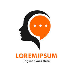 Chat and mind design logo template illustration