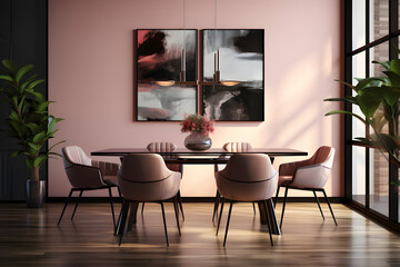 A contemporary dining room